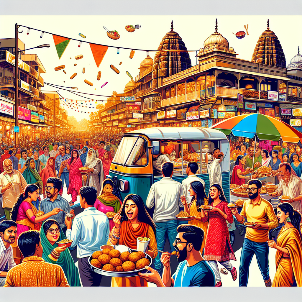 MG Road in Pune bustling with food vendors and customers